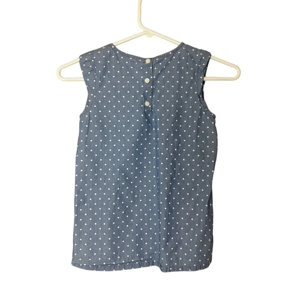 Carters tank top ruffle polka dot chambray cotton size 8 - Picture 4 of 7